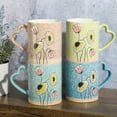 thumbnail image 3 of Gibson Home Sunbloom 16 oz 4-Pack Stoneware Mugs w/ Heart Shaped Handles, 3 of 5