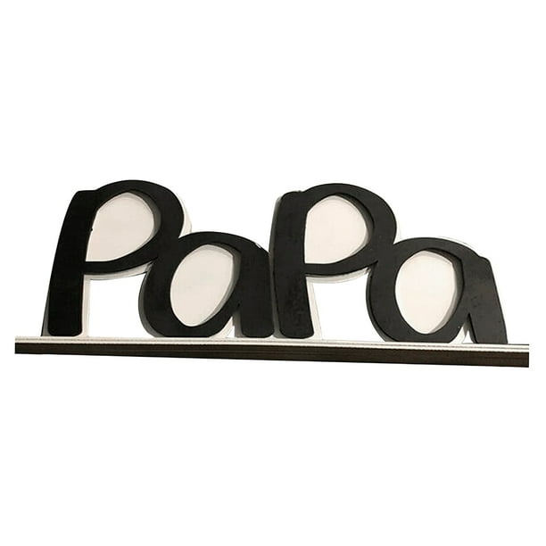 Marco de fotos para papá, portafotos para el Día del Padre, con forma de letra para papá Papá negro