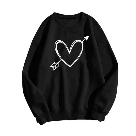 Fashion Women's Printing Casual Long Sleeve Round-Neck Shirt Tops,Black 1,XL