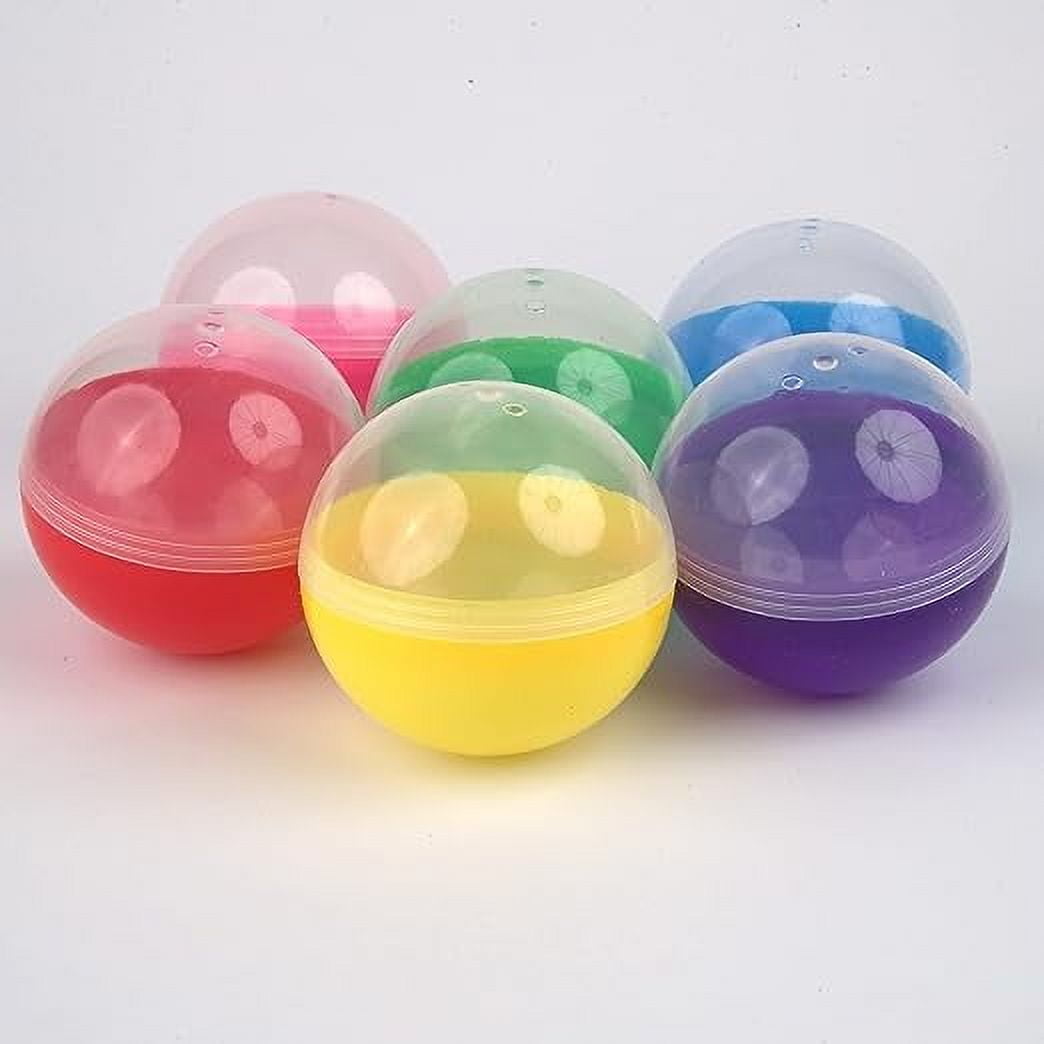 Vending Machine Capsules - 3.9 Inch Empty Plastic Capsules - 6 Pcs Clear-Colored Round Capsules - 100 mm Toy Capsules - Empty Capsule Balls for Prizes - Candy Hunt Containers - Bath Bombs Molds