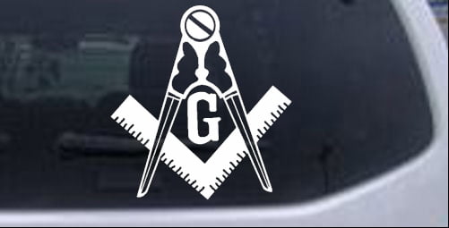 MASON COMPASS #2 CAR WINDOW DECAL...2 FOR 1 PRICE..PICK YOUR SIZE & COLOR
