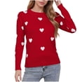 thumbnail image 2 of Yuyuzo Sweaters for Women Valentines Day Crewneck Long Sleeve Shirts Loose Casual Comfy Knit Pullover Tops, 2 of 6