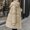Khaki, variant on Womens Hooded Quilted Coats Warm Solid Puffer Jacket Thick Mid-Length Padded Outerwear with Pockets Winter Heavyweight Clothes