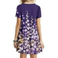 thumbnail image 3 of Sakmal Dresses for Women 2024 Casual Spring Mid-Length Crew Neck Short Sleeve Loose Fit Basic Floral Sundress, 3 of 5