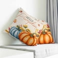 thumbnail image 3 of Orange Blue Pumpkins Fall Pillow Covers 26x26 Inch Decorative Throw Pillow Cover, Thanksgiving Botanical Floral Rustic Sofa Pillowcases Accent Cushion Case Home Decor Bedroom Living Room, 3 of 6