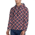 thumbnail image 3 of Daiia Red Blue Checked for Men's Fashion Hoodies & Sweatshirts with Kangaroo Pocket Hooded Sweatshirt Breathable & Moisture Wicking-3X-Large, 3 of 7