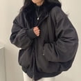 thumbnail image 4 of Winter Women Jacket - Thickened Fleece Lined Double-sided Wearing Hooded with Pockets Windproof Heat Retention, 4 of 8