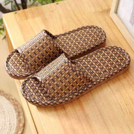 

Cool In Summer Chinese Style Rattan Straw Matn Slippers For Men And Women Indoor Slip-Proof Sandals Home Shoes