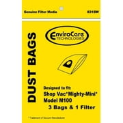 Generic Compatible with ShopVac 831SW Paper Bag for Mighty-Mini 3 Bags & 1 Filter, Manufacturer Part No.: 831SW By EnviroCare