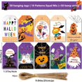 thumbnail image 4 of 50pcs Spooky Halloween Kraft Paper Labels with Hemp Rope and Ghost and Bat Printing - Perfect for DIY Gift Packaging and Decorations, 4 of 4