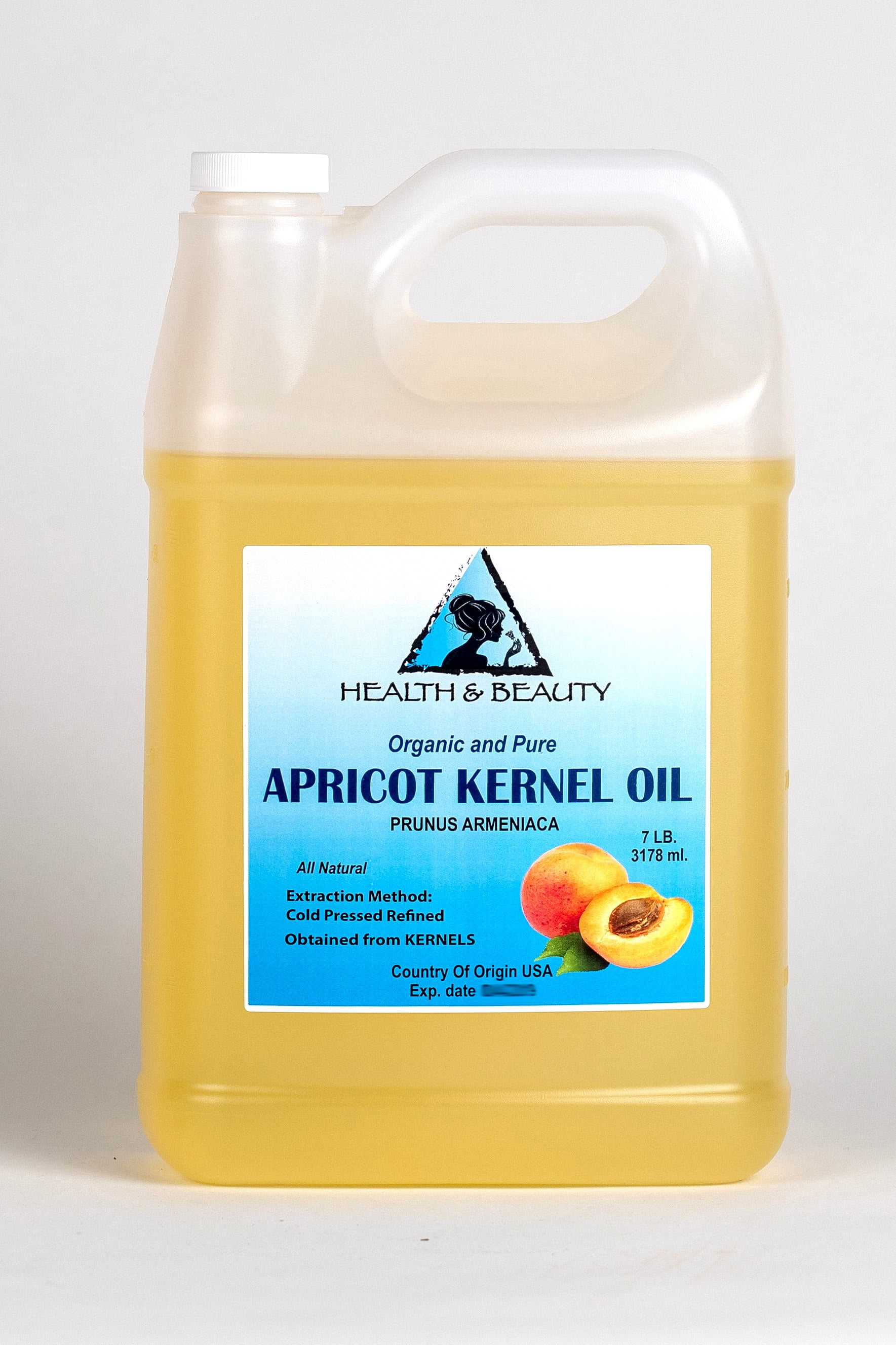 Apricot Kernel Oil Refined Organic Carrier Cold Pressed 100% Pure 7 Lb