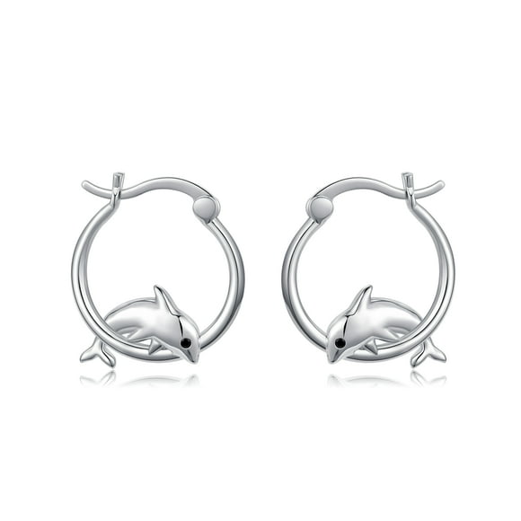 Coachuhhar Dolphin Hoop Earrings for Daughter Sterling Silver Hoop Cartilage Earrings Jewelry Gifts for Women