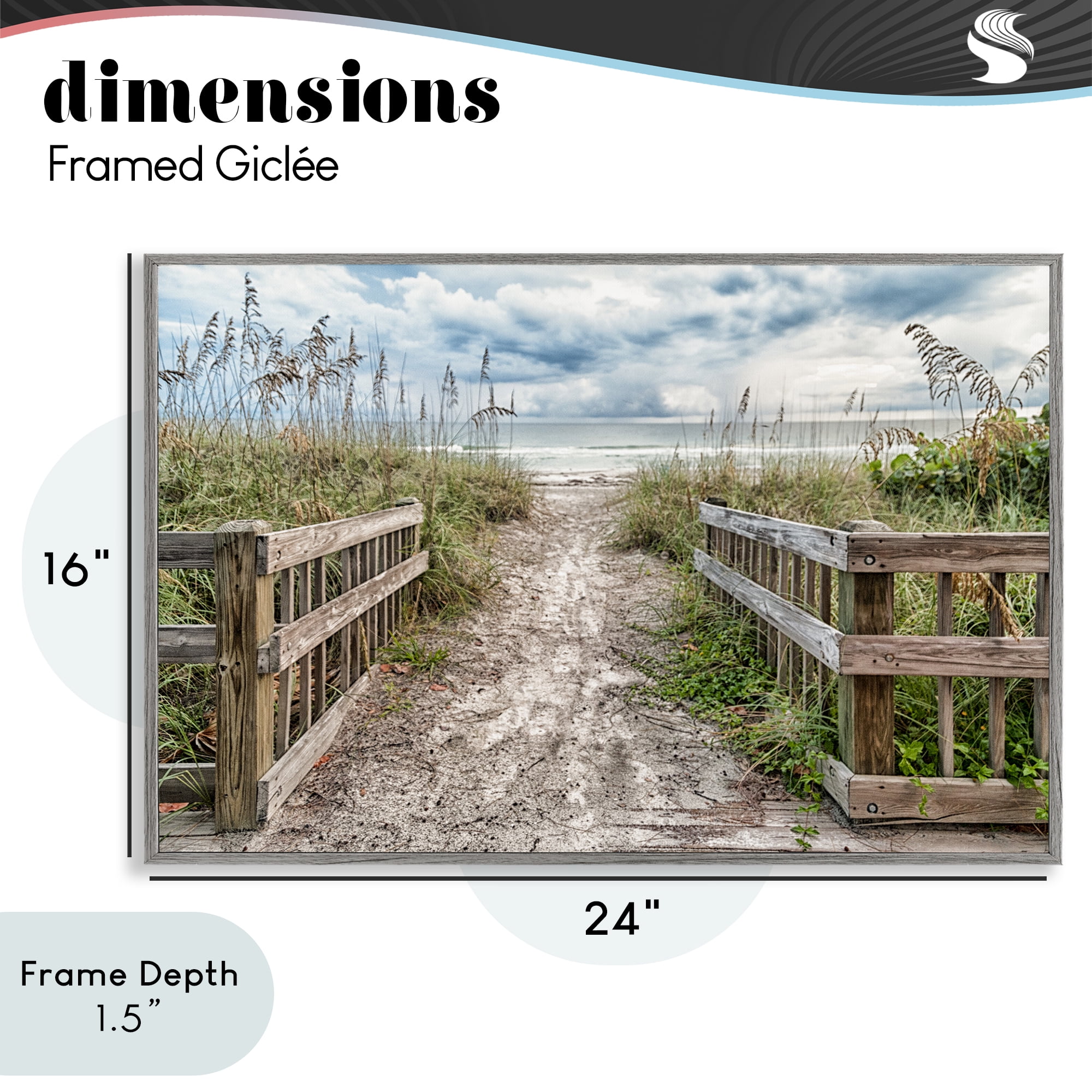Stupell Industries Beach Entrance Fence Gray Framed Giclee Art, design by Mary Lou Johnson