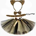 thumbnail image 3 of Falda tutú de jirafa, cebra, tigre y leopardo para niñas pequeñas, tutú de tul para bebés, conjunto de disfraz para fiesta de cumpleaños de Halloween para niños, 3 of 5