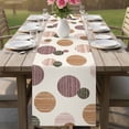 thumbnail image 4 of Abstract Geometric Table Runner 36 Inches, Farmhouse Vintage Polka Dot Red Brown Bed Runner Dresser Scarves Tabletop for Indoor Outdoor Parties/Ceremony/Banquet, 13"x 36", 4 of 8