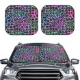 thumbnail image 2 of Xecao Rainbow Animal Skin for Foldable Car Sun Shades (2-Pack) offer sun protection with an easy-fold design for convenient windshield shading., 2 of 7