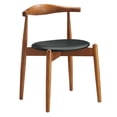 thumbnail image 2 of Modway Stalwart 17.5" Wood Dining Side Chair in Dark Walnut/Black, 2 of 9
