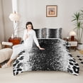 thumbnail image 4 of Homewish Animal Leopard Cheetah Print 2pcs Bedding Comforter Set For Teens Adults,Bling Glitter Twin Comforter Sets,Abstract Gradient Breathable Bedding Set,Breathable Home Decor,Reversible, 4 of 8