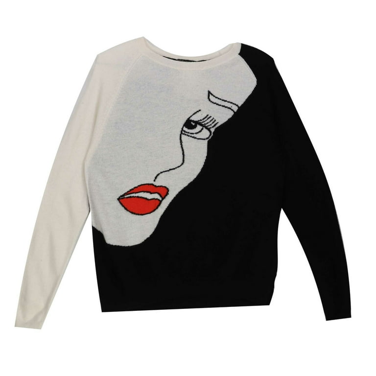 Afstotend logica Onrustig Brodie Women's Red Lipstick Face / Black Pop Art Sweater Pullover - XS -  Walmart.com