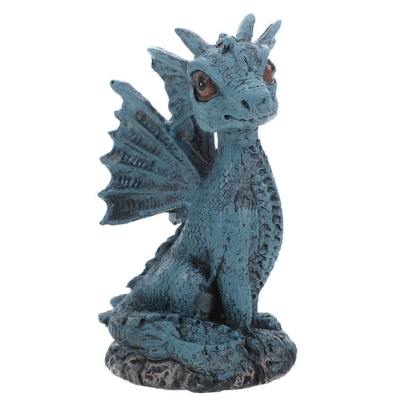 UPKOCH Design Dragon Figure Grey Resin Dragon Fish Tank Decorations 1Set