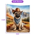 thumbnail image 5 of Welcome Fall Western Cowboy Pug Enjoys Majestic Autumn Quilt Blanket Dog Lover Gifts Cozy Comforter Throw Blanket - 01007, 5 of 5