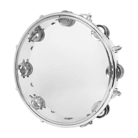 hejhncii Drum with Ergonomic Handle Grip Double Row Tambourine Round Musical Tambourine