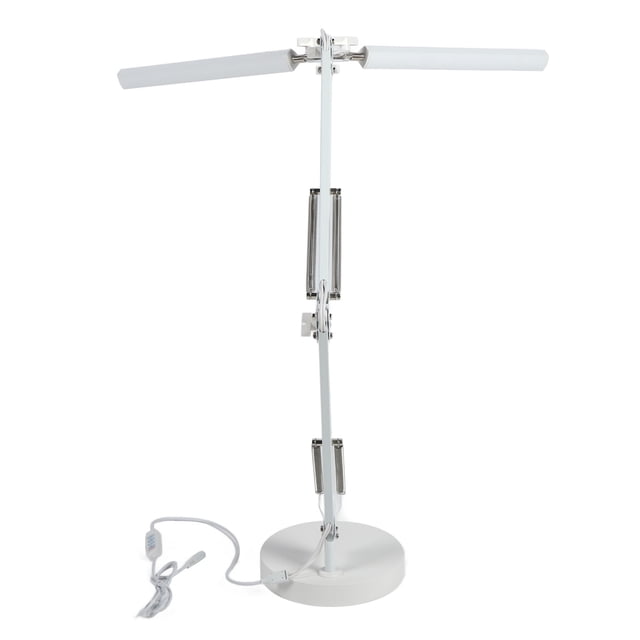 Lámpara De Escritorio LED, Lámpara De Escritorio Plegable Con Brazo Oscilante Para El Cuidado De Los Ojos, Doble Cabezal, Para Oficina, Estudio, Belleza