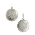 thumbnail image 4 of 1928 Jewelry Women's Large Round Textured Designed Medallion Drop Earrings, 4 of 4