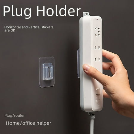 

DDWD Buckle Paste Hook Insert Row Holder Seamless Punch-Free Hanger Holder Wall-Mounted Router Rack Transparent