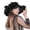 Black, variant on YUBNLVAE Organza Church Derby Hat Flower Wide Brim Fascinator Sun Hats for Women Wedding Cocktail Tea Party Fancy Hat Blue