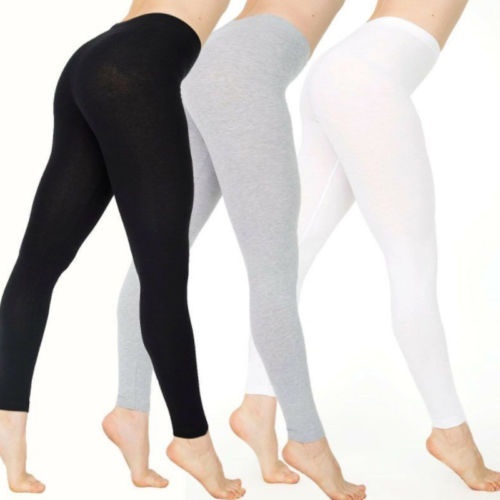 Women Cotton Tight Elastic Pants Casual 