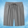 thumbnail image 2 of Glisme Men's Trousers Solid Color Elastic Waist With Drawstring Summer Breathable Men Casual Pants Size XL Dark Gray, 2 of 4
