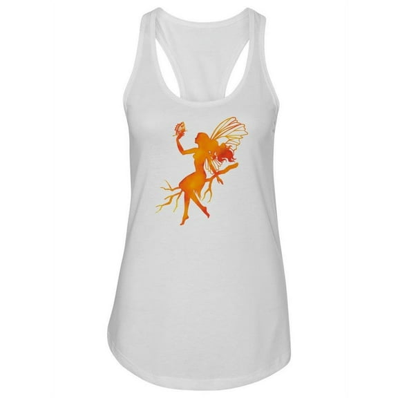 Orange Fairy Silhouette Tank Women -Image by Shutterstock, Female x-Large