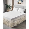 thumbnail image 4 of Retro Fall Bed Skirt Simple Wheat Hand Painting Nostalgia Linen Bed Skirts California King Size 18 Inch Drop, Wrap Around Dust Ruffle&nbsp;Bedskirt with Adjustable Elastic Belt for Queen Size Beds, 4 of 7