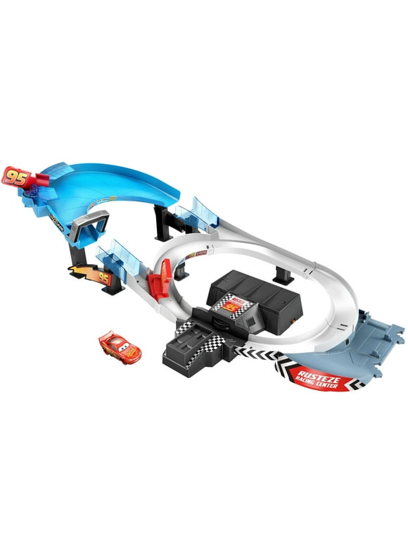 Disney and Pixar Cars Rusteze Double Circuit Speedway Playset with Lightning McQueen Toy Car