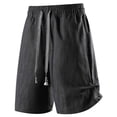 thumbnail image 4 of Hurxie Men's Casual Shorts 7 Inch Elastic Waist Drawstring Lightweight Summer Beach Shorts with Pockets Black,4XL, 4 of 7