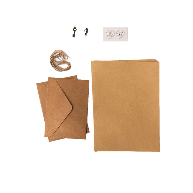 Matsuzay Paquete de 12 sobres Kraft de superficie lisa, papel de carta exquisito, sobres hechos a mano, accesorios de estampado, suministros de papelería cartulina Tipo 11