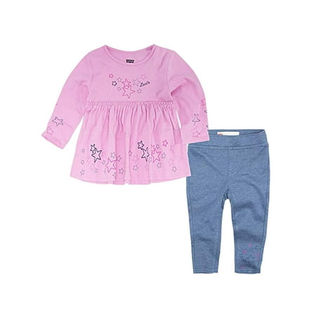 

Levis Infant Girls Baby Outfit Purple Star Tunic Shirt & Blue Legging Pants 24m