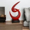 thumbnail image 2 of Nifao Modern Art Red Boomerang Statue made of Resin – Modern Home Decor Sculpture, 13"L x 8"W x 23"H, 2 of 12