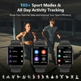 thumbnail image 3 of Blackview 1.91" Men Women's Smartwatch,with Answer/Make Calls/100+Sports Modes/AI Voice,IP68 Waterproof,Fitness Tracker fits for Android iPhone,Black, 3 of 7