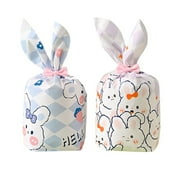 50PCS Cute Party Supplies Bunny Ear Storage Pocket Biscuit Package Rabbit Cookie Bags Easter Rabbit Easter Candy Bags MIXED-A