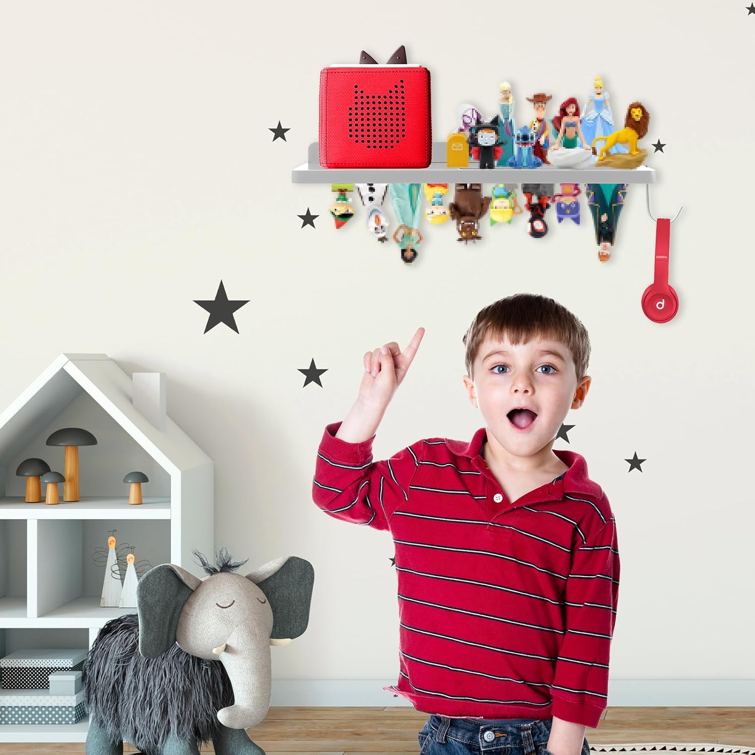 Étagère Murale Magnétique En Bois Forme Nuage Pour Figurines Tonies – Rangement Enfant, Facile à Poser - 2