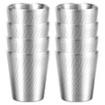 thumbnail image 4 of Ihvewuo 8 Pcs 10 oz Double Wall Stainless Steel Cup Set, Stackable Insulated Metal Tumblers for Hot Cold Drinks, Dishwasher Safe Party Glass, Silver, 4 of 11