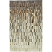 Zenna Modern Tiled Leather Cowhide Rug, DarkGray /Brown, 9ft x 12ft Area Rug