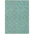 thumbnail image 2 of 9' X 12' Artichoke Green And Aqua Geometric Washable Indoor Outdoor Area Rug, 2 of 5