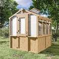 thumbnail image 5 of 6.7 ft. x 7.8 ft. Solid Cedar Wood Greenhouse with Polycarbonate Windows, Automatic Roof Vent, 5 of 7