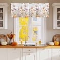 thumbnail image 2 of Thanksgiving Flowers Pumpkin Valances for Windows, 42 x 18in, Retro Floral Watercolor Autumn Rod Pocket Kitchen Valance Curtain Light Filtering Window Treatments for Living Room Bedroom, 1 Panel, 2 of 7