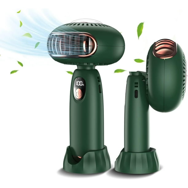 Ventilador portátil de mano, ventilador personal plegable de 4000 mAh, ventiladores ajustables de 5 velocidades, ventiladores portátiles recargables con escritorio de maquillaje, mini ventil
