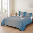 thumbnail image 2 of King Quilt Set 96''x106'', Blue Grey Ombre Lightweight Summer Bedspread Coverlet Set with 2 Pillow Shams, Gradient Contemporary Abstract Art Breathable All Season Quilt Bedding for Bedroom/Guest Room, 2 of 9