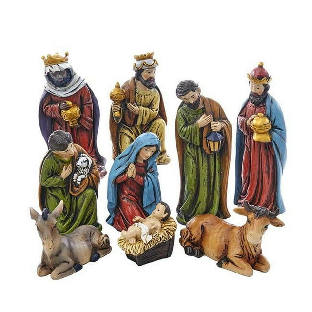 Kurt S. Adler N1015 Ensemble de Table Nativité en Résine 5 Po, 9 Pcs